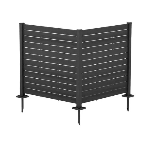 Black Vinyl Privacy Screen with Stakes