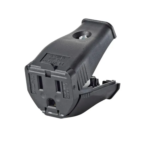 15A 125V Grounding Cord Outlet – Black