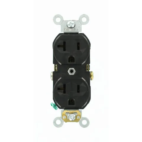 20A Commercial Duplex Outlet, Black