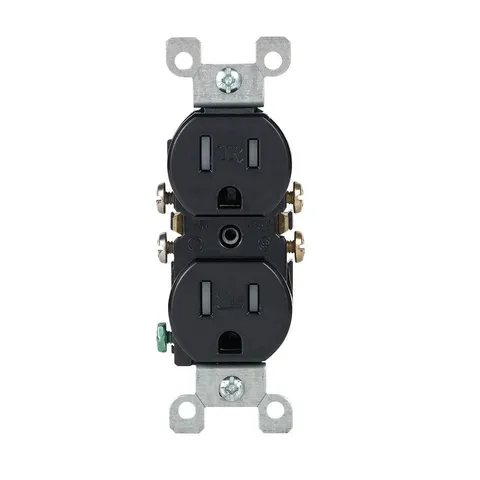 15A Tamper-Resistant Duplex Outlet, Black
