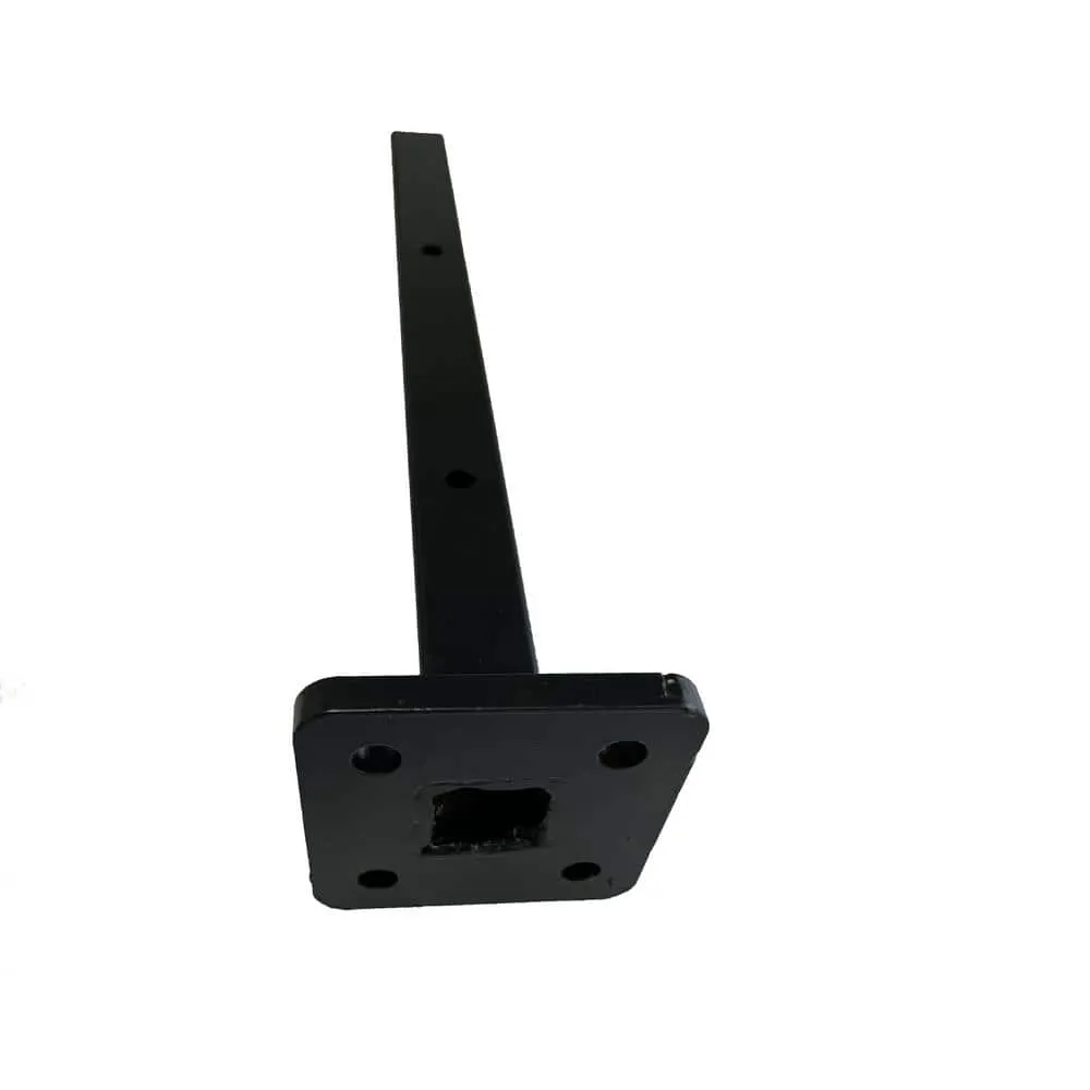LH EP 3 in. x 3 in. x 1-1/3 ft. Black Metal Bottom Squared Post Holder for Installation Above Concrete EP Fence, photo 4 of 8