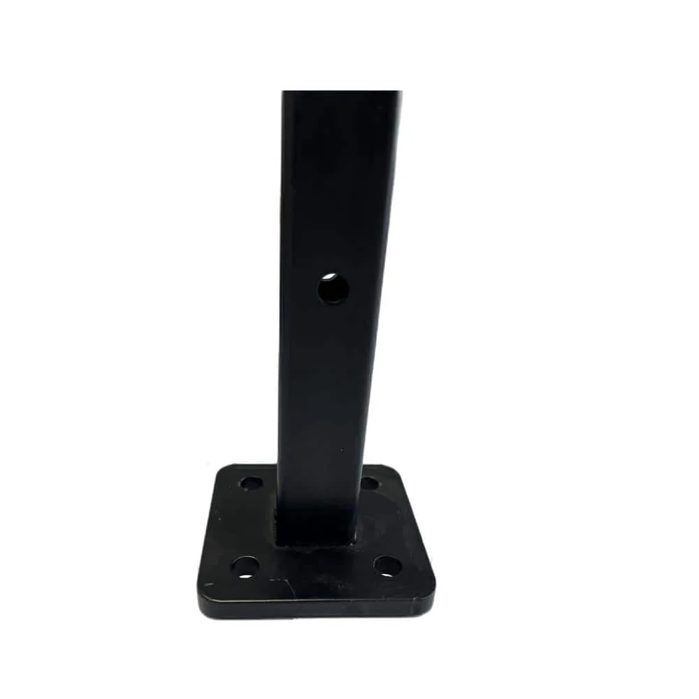 LH EP 3 in. x 3 in. x 1-1/3 ft. Black Metal Bottom Squared Post Holder for Installation Above Concrete EP Fence, photo 5 of 8
