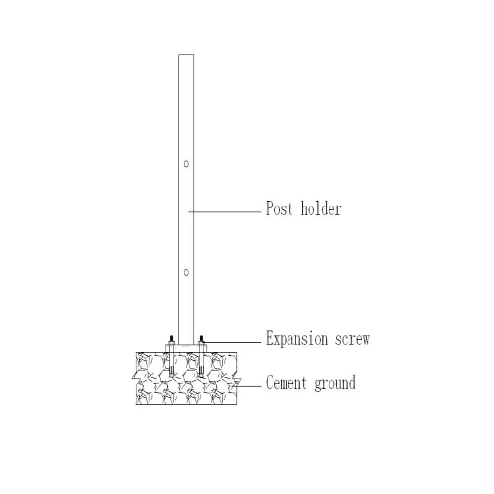 LH EP 3 in. x 3 in. x 1-1/3 ft. Black Metal Bottom Squared Post Holder for Installation Above Concrete EP Fence, photo 6 of 8