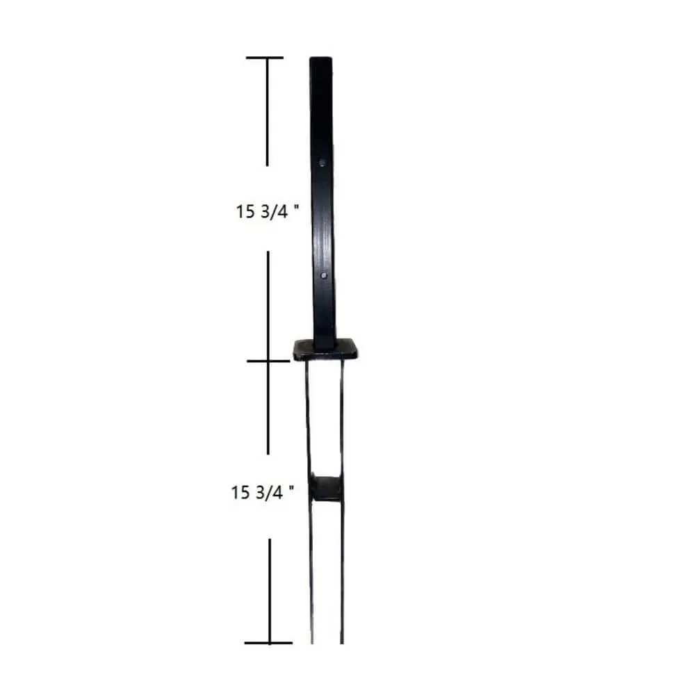 LH EP 3 in. x 3 in. x 2-2/3 ft. Black Metal Pronged Post Holder for Dig-In Installation EP Fence, photo 7 of 8
