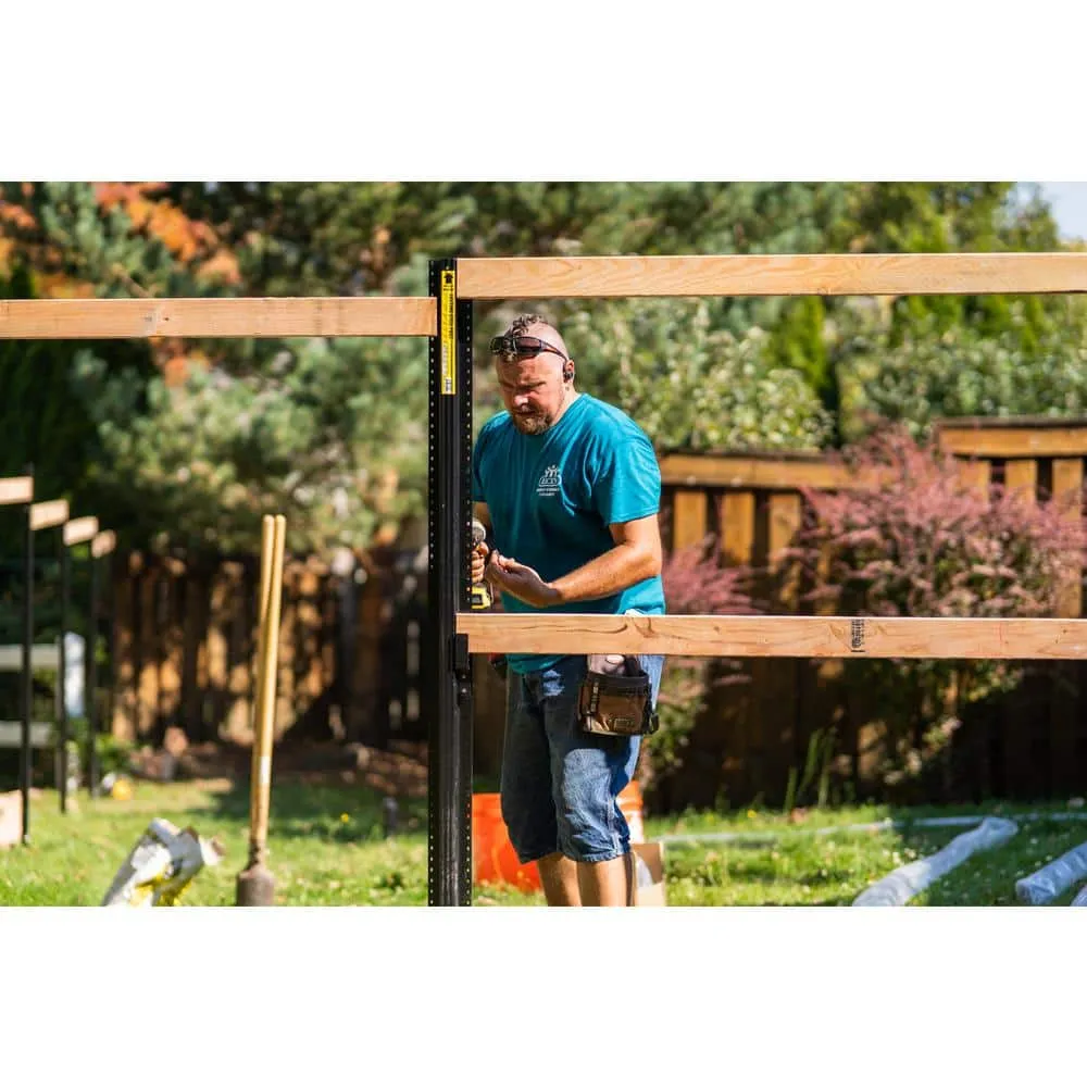 LIFETIME STEEL POST 8 ft. x 4 in. Powder Coated Black Steel Metal Fence Post with Top Plate for In-Ground Line Applications, photo 10 of 12