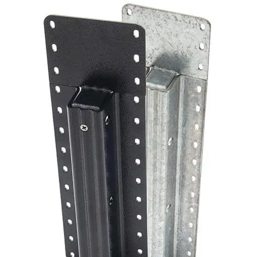 LIFETIME STEEL POST 8 ft. x 4 in. Powder Coated Black Steel Metal Fence Post with Top Plate for In-Ground Line Applications, photo 11 of 12