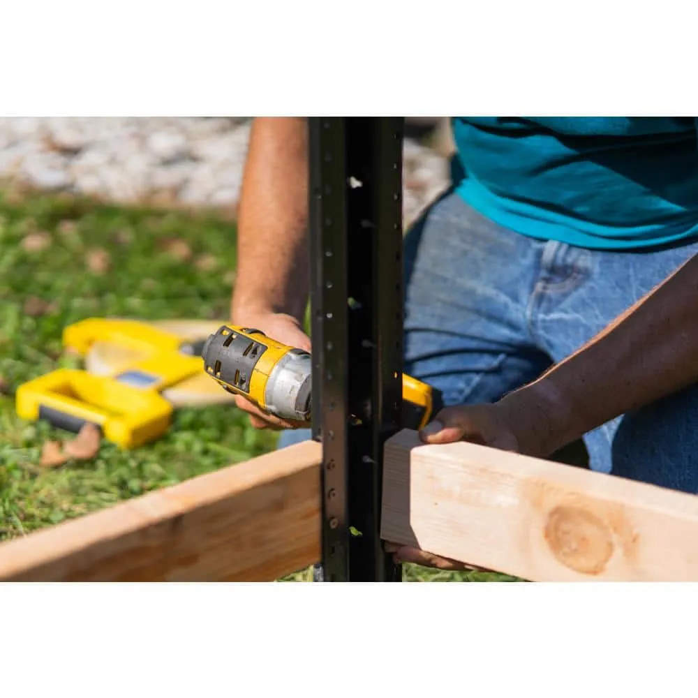 LIFETIME STEEL POST 8 ft. x 4 in. Powder Coated Black Steel Metal Fence Post with Top Plate for In-Ground Line Applications, photo 9 of 12