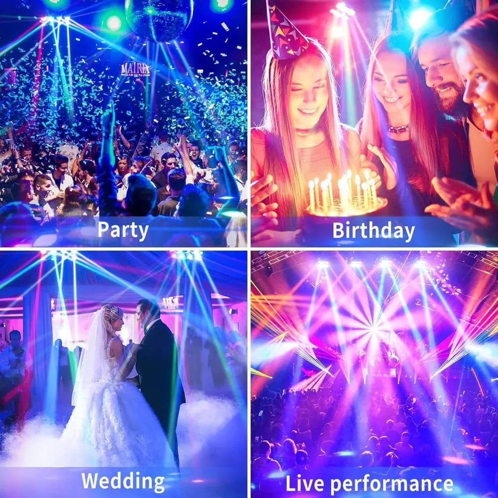 Lukyamzn Moving Head Light 8x10W LED Beam DJ Lights RGBW Sound Activated and DMX-512 Control - 2 Packs, photo 4 of 4