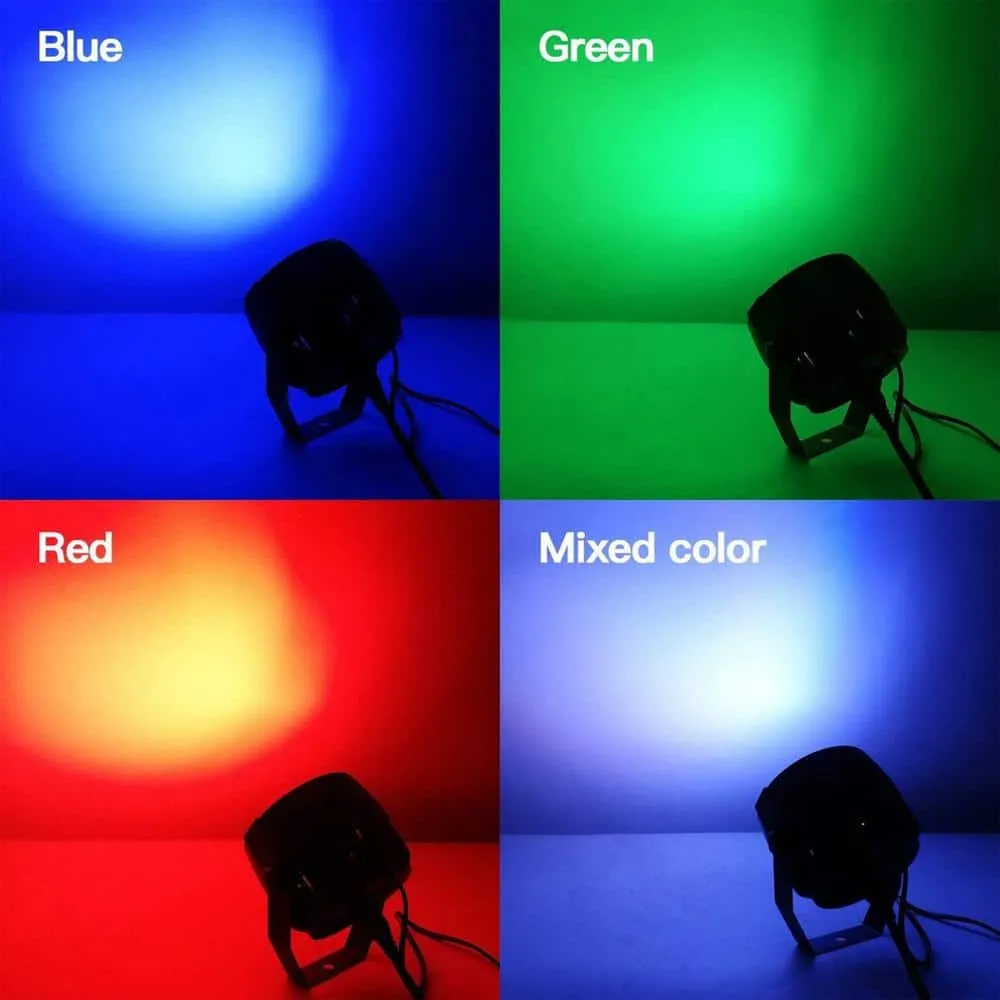 Lukyamzn RGB 3in1 Party Stage Lights LED 30W Wash Lights with Remote and DMX Control Lights Sound Activated uplighting - 2 Pack, photo 4 of 6