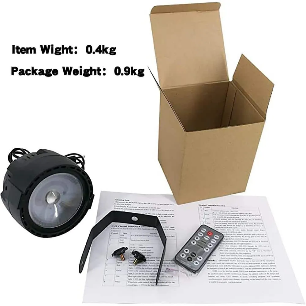 Lukyamzn RGB 3in1 Party Stage Lights LED 30W Wash Lights with Remote and DMX Control Lights Sound Activated uplighting - 2 Pack, photo 6 of 6