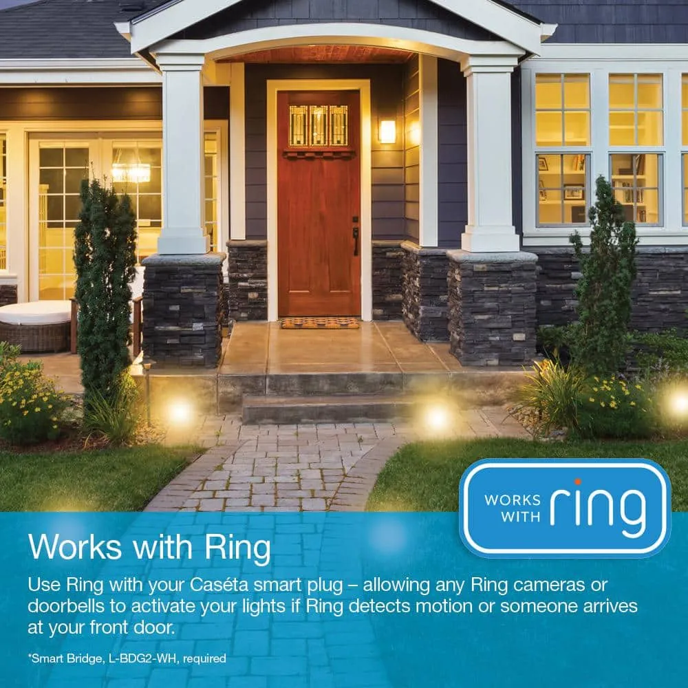 Lutron Caseta Weatherproof+ Outdoor Smart Plug with Pico Remote for Landscape/String Lights, 15A On/Off, Black (P-PKG1OUT-BL), photo 7 of 12