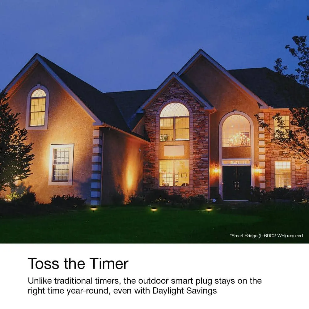 Lutron Caseta Weatherproof+ Outdoor Smart Plug with Pico Remote for Landscape/String Lights, 15A On/Off, Black (P-PKG1OUT-BL), photo 12 of 12