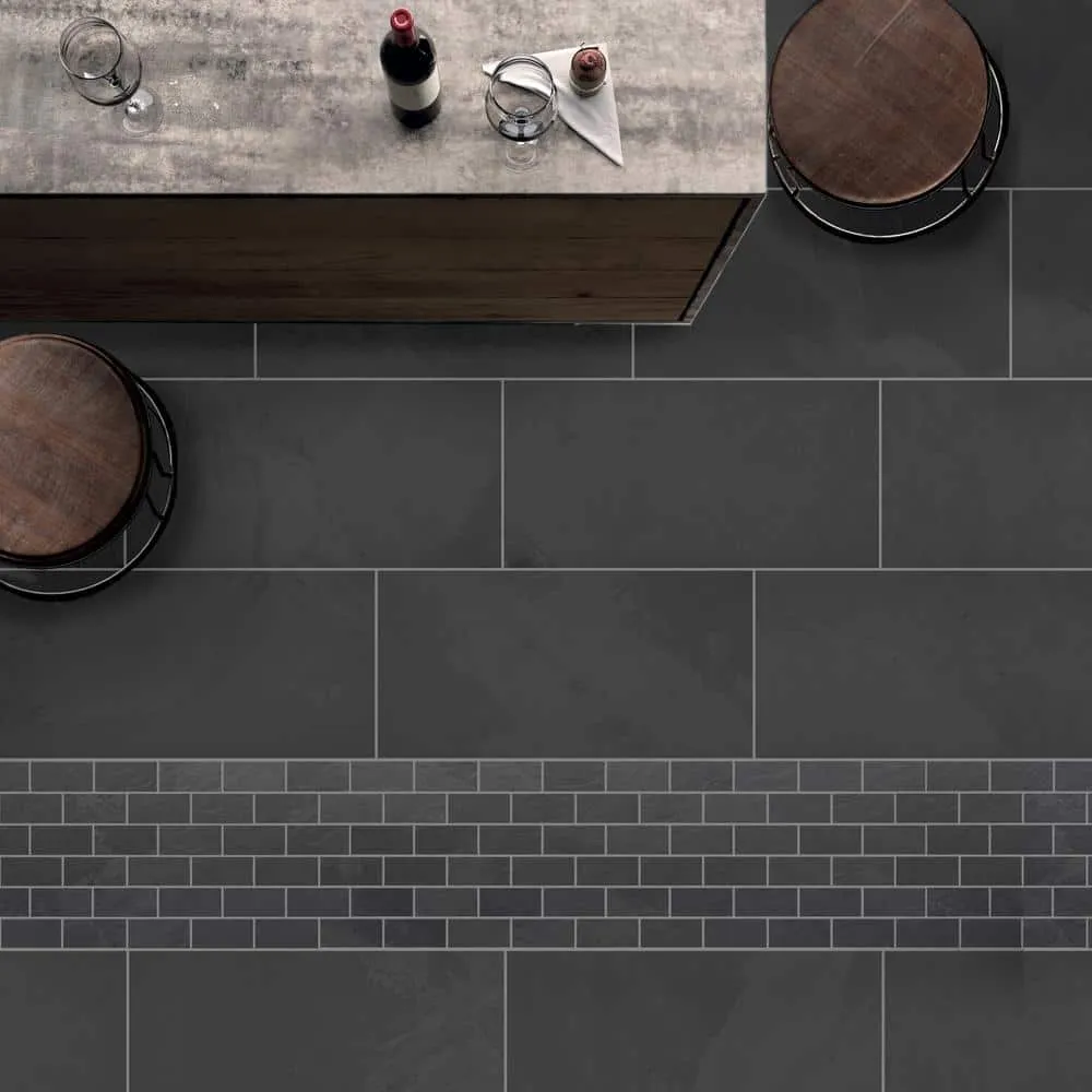 Florida Tile Home Collection Galactic Slate Black 12 in. x 24 in. Matte Porcelain Floor and Wall Tile (136.20 sq. ft./Pack), photo 2 of 2