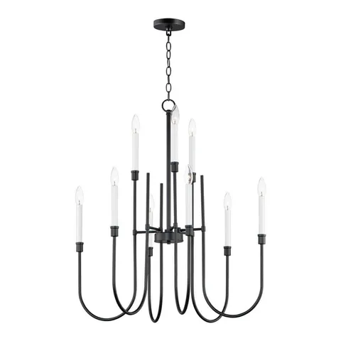 Tux 9-Light Black Candle-Style Chandelier