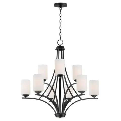 Deven 9-Light Black Chandelier