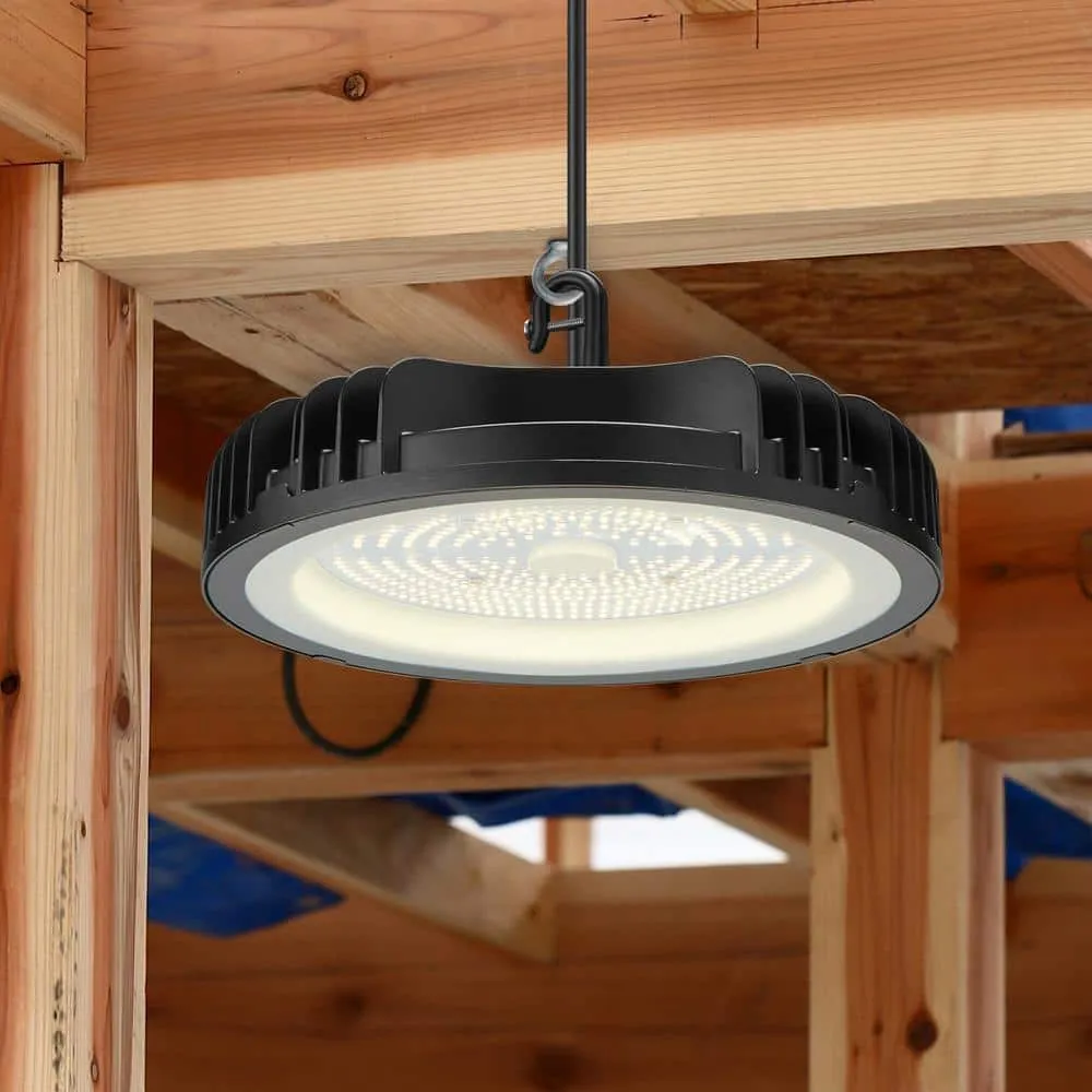 Maxxima 12 in. LED UFO High Bay Light Fixture, Black Cable Hardwired Warehouse Light, 5000K, 21,000 Lumens, 200-Watt, photo 3 of 9