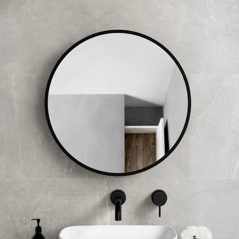 Cesicia Generous 30 in. W x 30 in. H Round Metal Framed Surface Mount Bathroom Medicine Cabinet with Mirror, photo 2 of 8