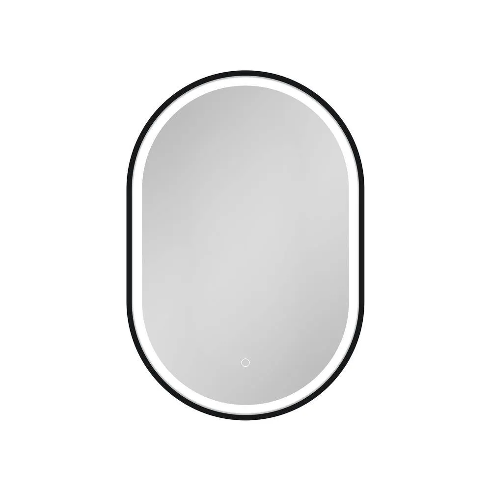 UPIKER Lifestyle 21 in. W x 31 in. H Small Oval Aluminum Framed LED Medicine Cabinet with Mirror, photo 2 of 8