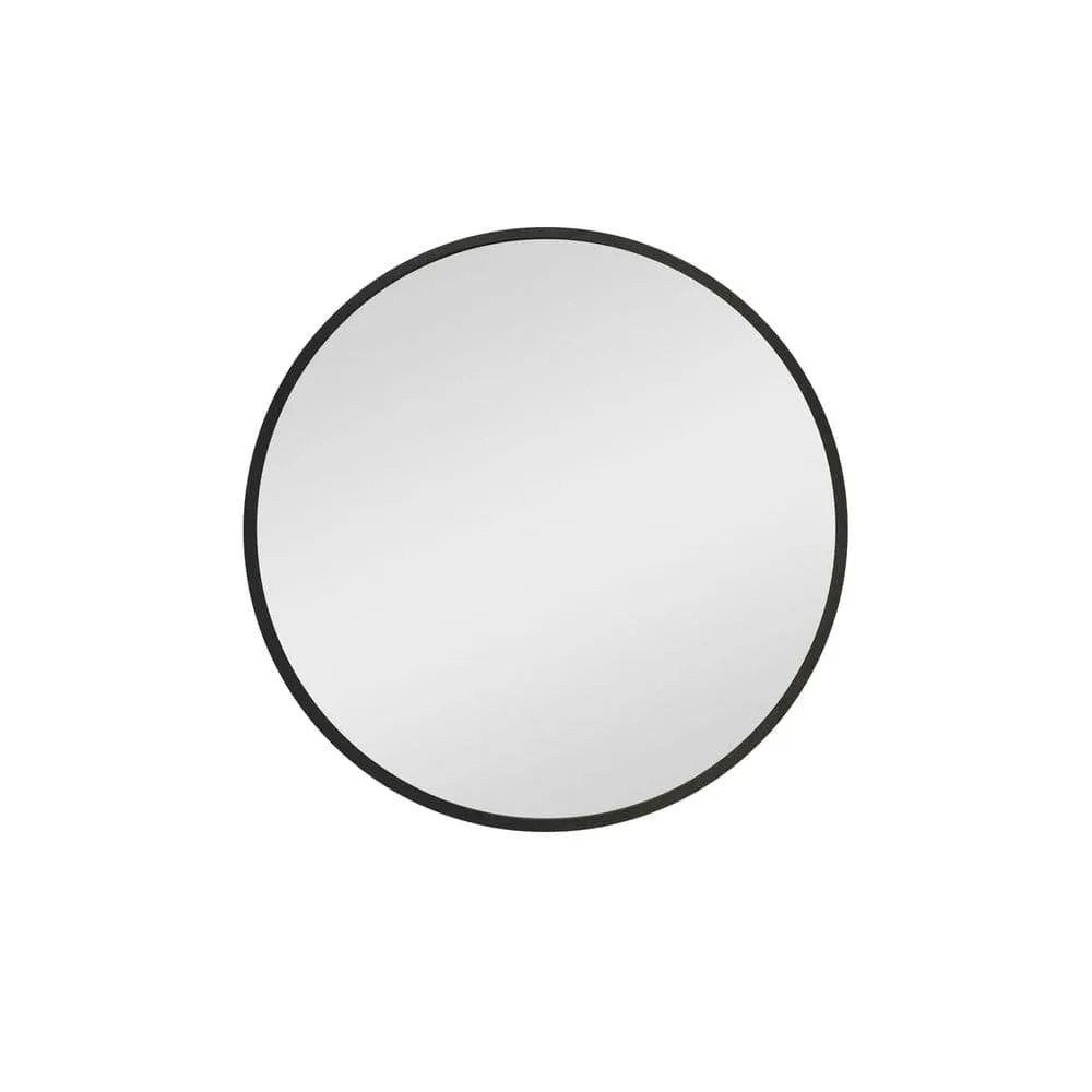 MEDUNJESS ASY 24 in. W x 24 in. H Round Black Framed Wall Mount Medicine Cabinet with Mirror, photo 3 of 7
