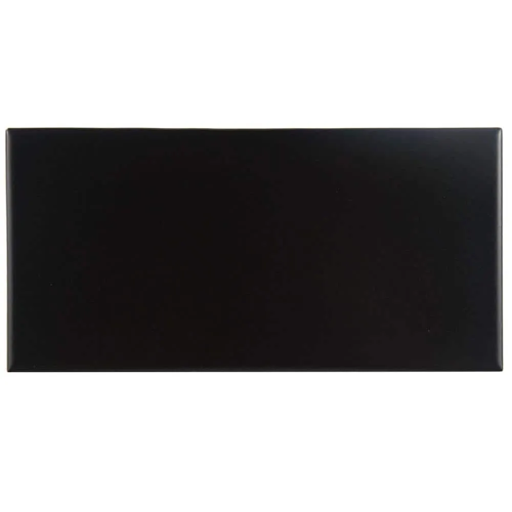 Merola Tile Projectos 7-3/4 in. x 3-7/8 in. Preto Matte Ceramic Subway Floor and Wall Tile (11.46 sq. ft. / Case), photo 5 of 8