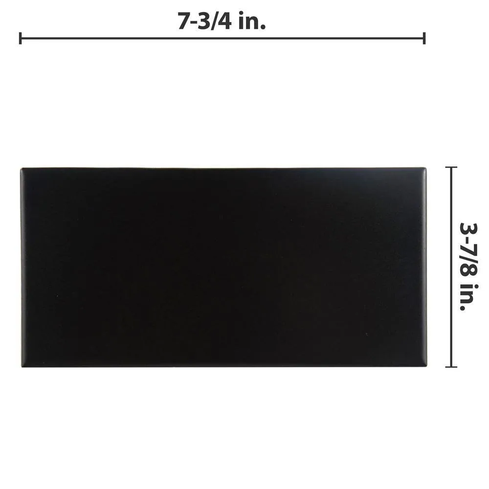 Merola Tile Projectos 7-3/4 in. x 3-7/8 in. Preto Matte Ceramic Subway Floor and Wall Tile (11.46 sq. ft. / Case), photo 3 of 8
