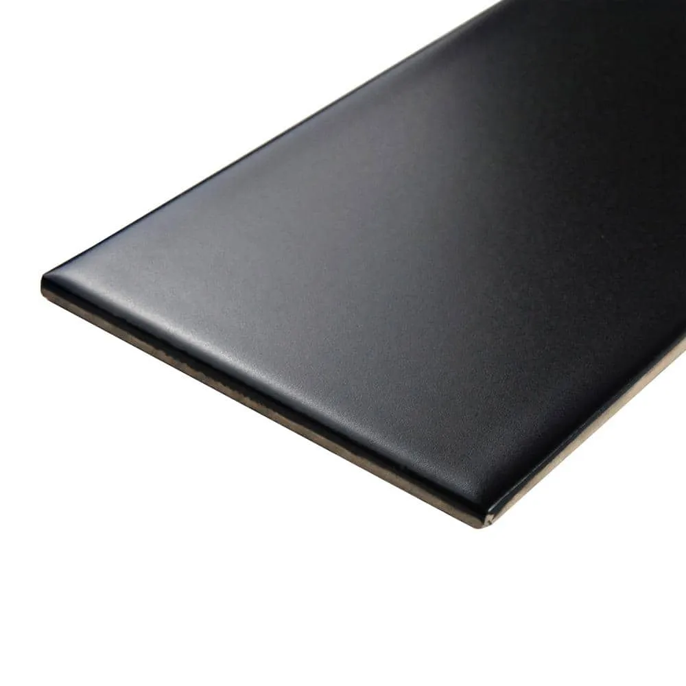 Merola Tile Projectos 7-3/4 in. x 3-7/8 in. Preto Matte Ceramic Subway Floor and Wall Tile (11.46 sq. ft. / Case), photo 8 of 8