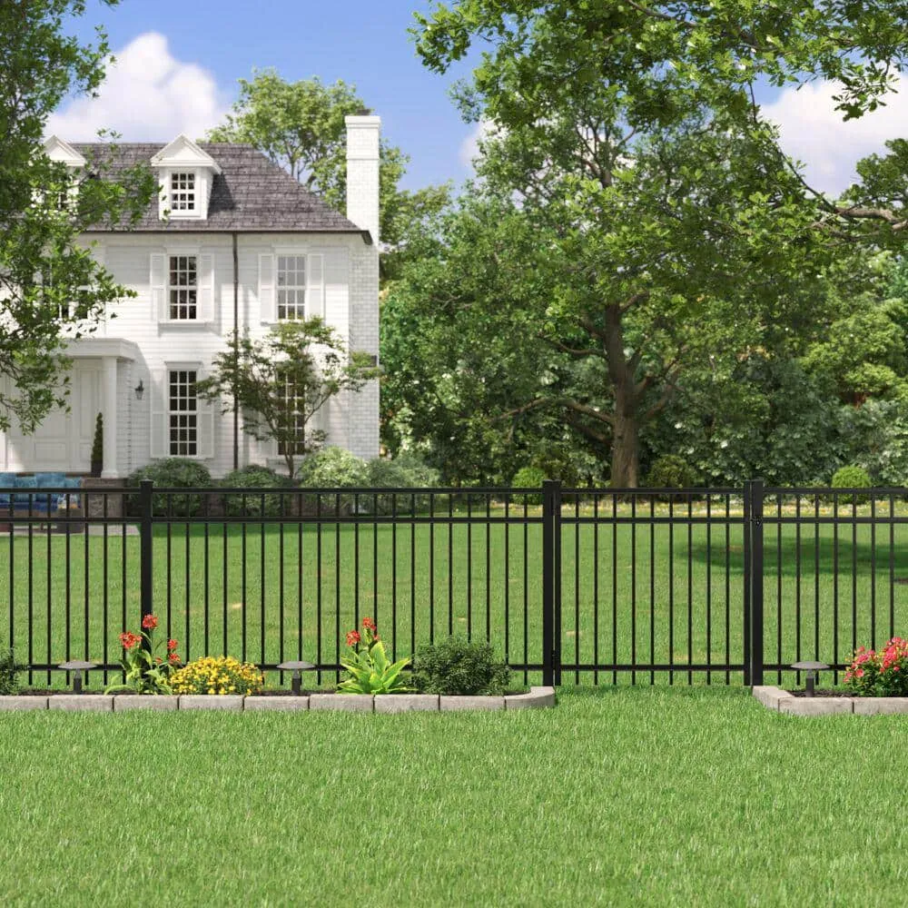 Natural Reflections 4 ft. x 4 ft. Black Aluminum Heavy-Duty Straight Fence Gate, photo 2 of 2