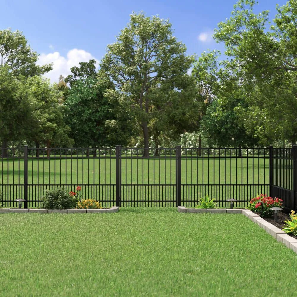 Benson 4 ft. x 4 ft. Black Aluminum Puppy Picket Straight Fence Gate, photo 2 of 2