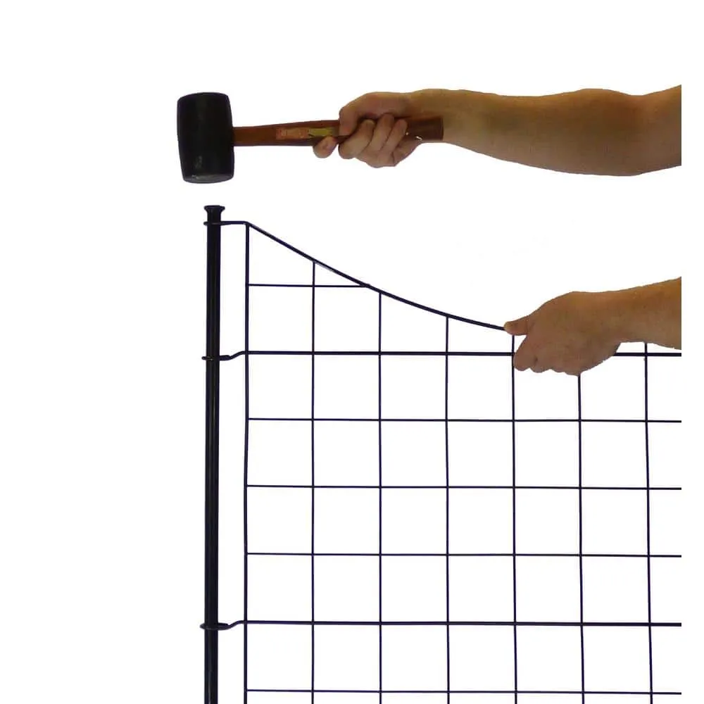 Zippity Outdoor Products 2.08 ft. H x 2.46 ft W Zippity Black Metal Garden Fence Panel with Stakes (5 pack), photo 5 of 6