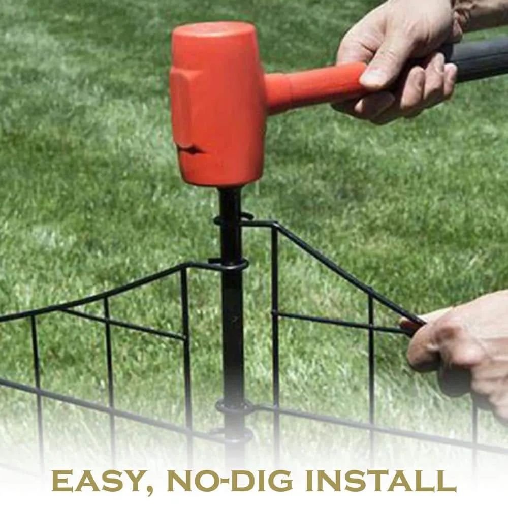 Zippity Outdoor Products 3.25 ft. H x 3 ft. W Zippity Black Metal Garden Fence Panel with Stakes (5-pack), photo 5 of 9