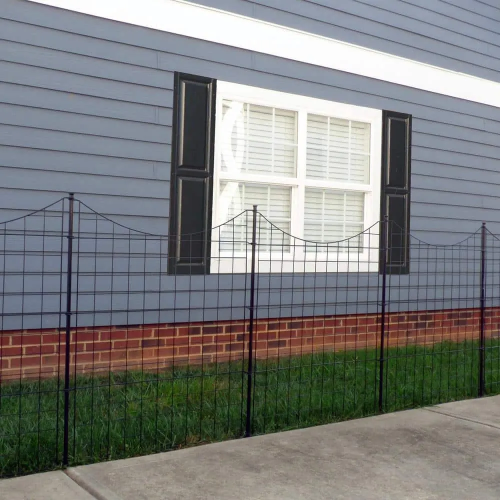 Zippity Outdoor Products 3.25 ft. H x 3 ft. W Zippity Black Metal Garden Fence Panel with Stakes (5-pack), photo 9 of 9