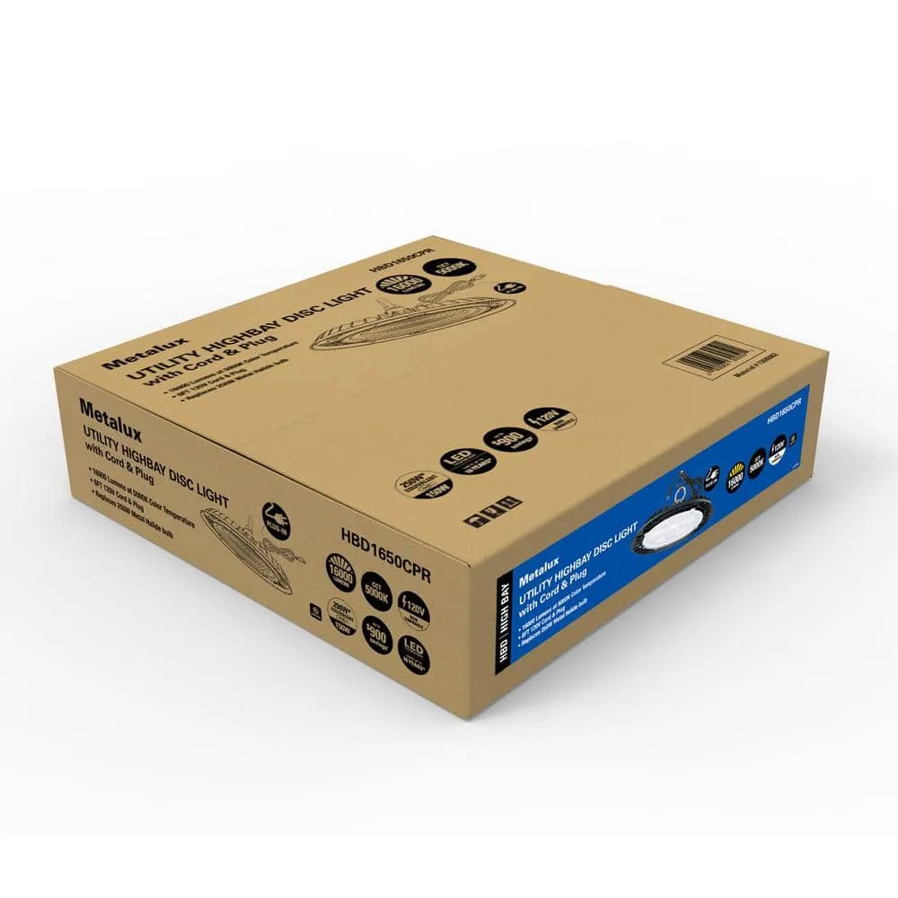 Metalux 11 in. HBD High Bay 180-Watt Equivalent, 16K Lumens 5K CCT Cord and Plug, photo 2 of 8
