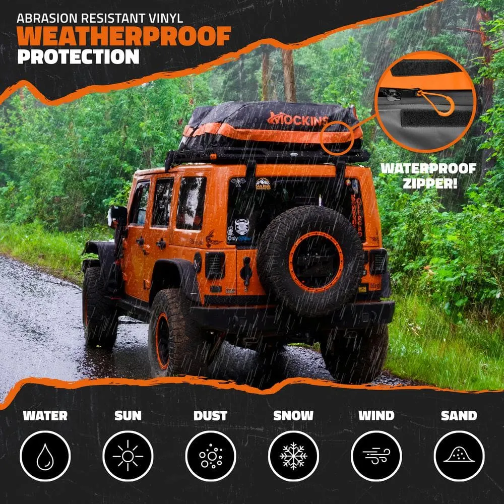 Mockins 30 cu. ft. Waterproof Rooftop Cargo Carrier Bag 60 in. x 43 in. x 20 in. RoofBag with StorageBag and Accessories, Orange, photo 5 of 9