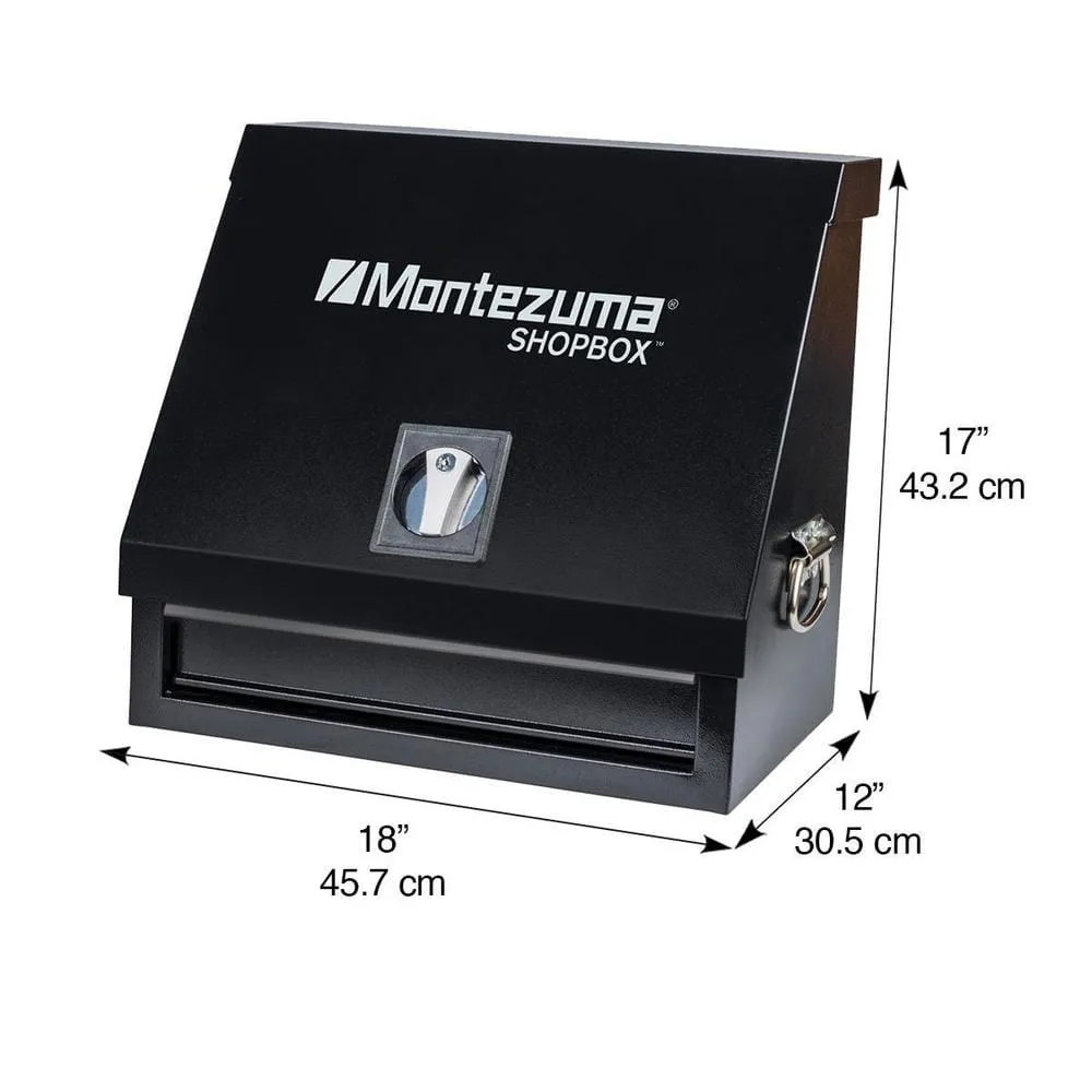 Montezuma 18 in. W x 12 in. D 1-Drawer Black Steel Portable Shop Triangle Tool Box Chest for Sockets, Wrenches and Screwdrivers, photo 5 of 7