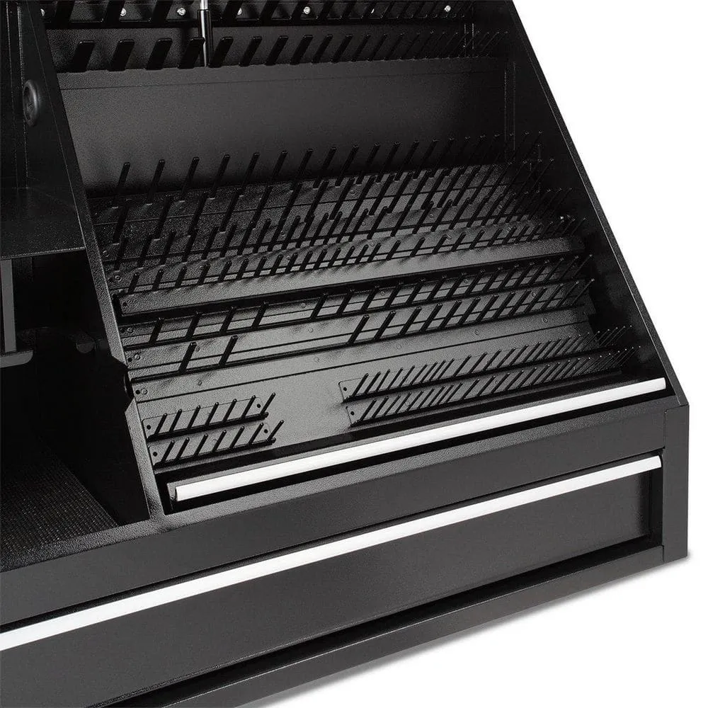 Montezuma 37 in. W x 18 in. D 1-Drawer Black Steel Portable Shop Triangle Tool Box Chest for Sockets, Wrenches and Screwdrivers, photo 11 of 15