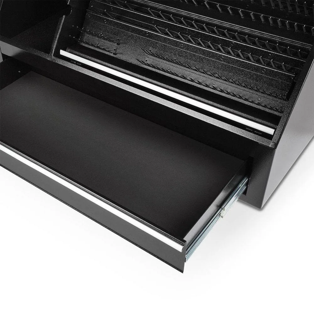 Montezuma 37 in. W x 18 in. D 1-Drawer Black Steel Portable Shop Triangle Tool Box Chest for Sockets, Wrenches and Screwdrivers, photo 9 of 15
