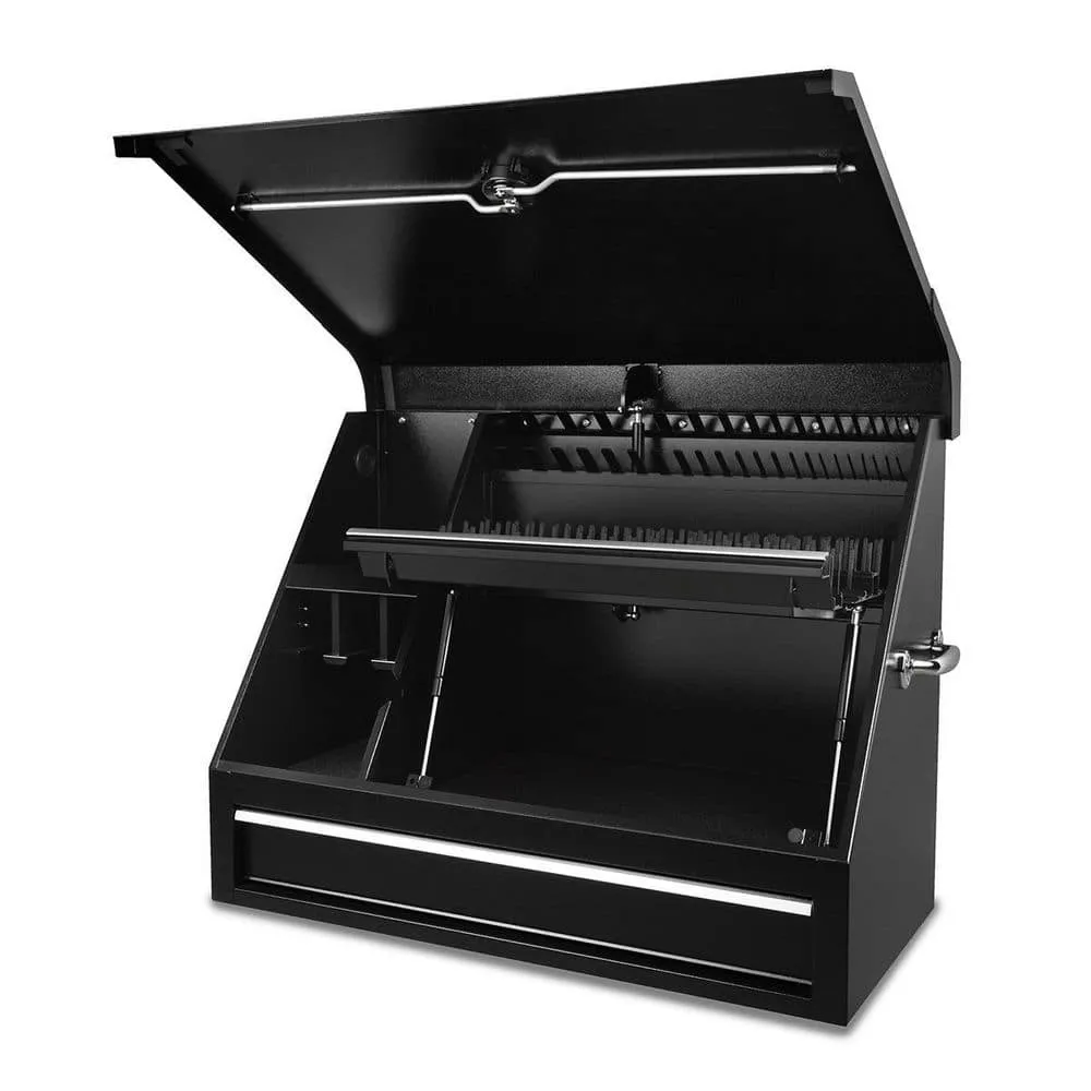 Montezuma 37 in. W x 18 in. D 1-Drawer Black Steel Portable Shop Triangle Tool Box Chest for Sockets, Wrenches and Screwdrivers, photo 13 of 15