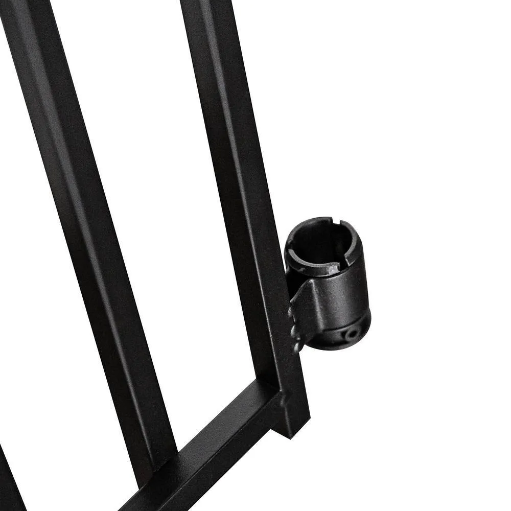NUVO IRON Quick Fence Series 24in. W x 34 in. H Black Steel Coral Fence Double Gate Latch Included, photo 3 of 4