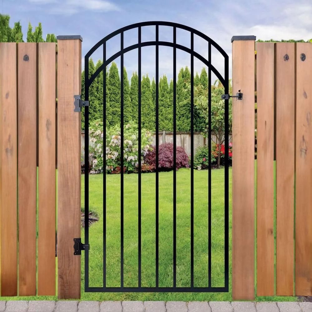NUVO IRON 33 in. x 68 in. Garnet Gate Door with Arched External Rail for 36 in. Door Openings (Hardware Included), photo 9 of 9