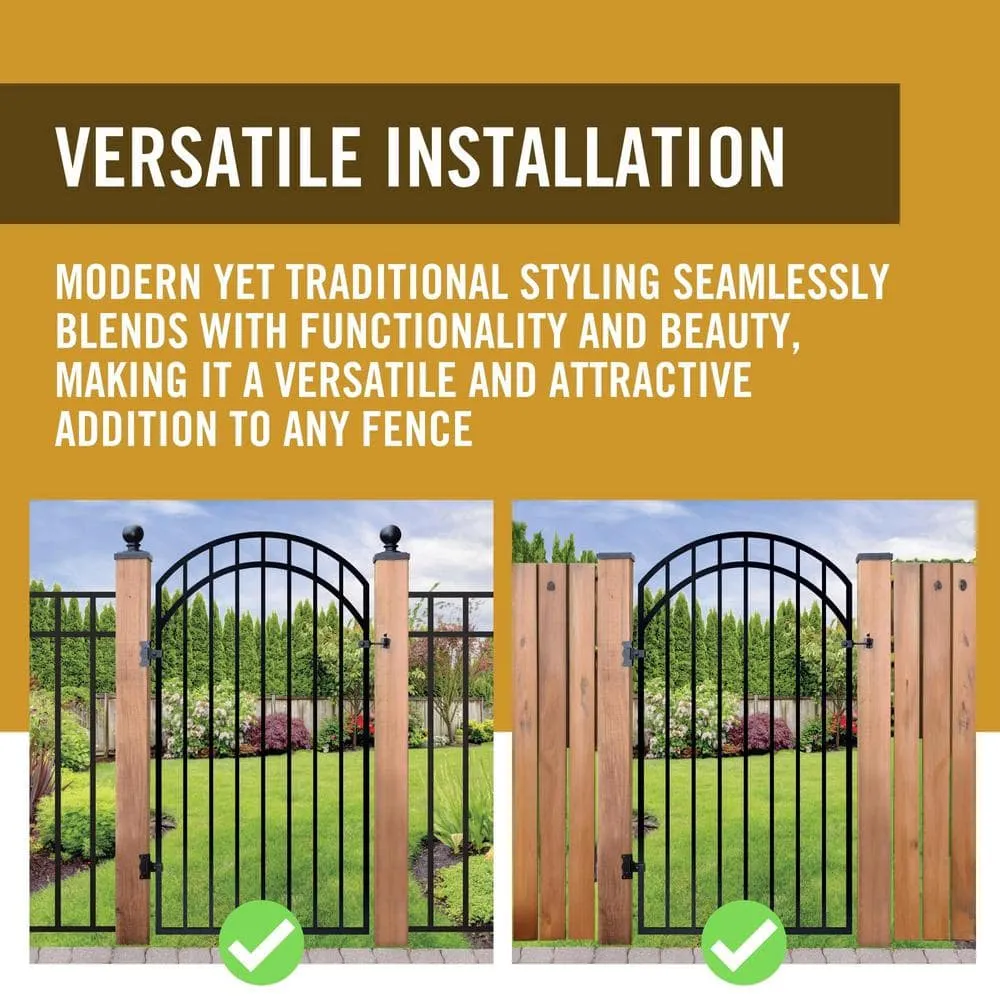 NUVO IRON 33 in. x 68 in. Garnet Gate Door with Arched External Rail for 36 in. Door Openings (Hardware Included), photo 8 of 9