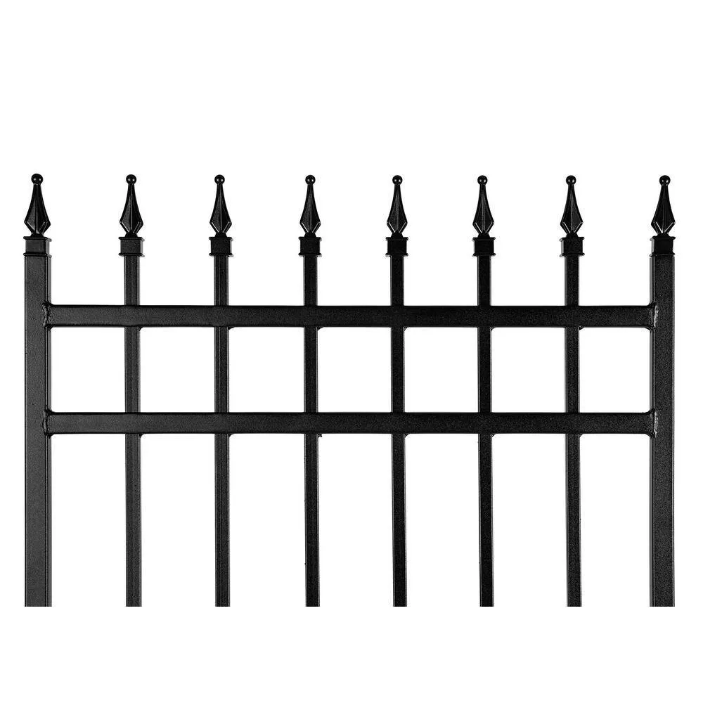 NUVO IRON 2.75 ft. x 5.67 ft. Tiger Eye Profile Black Iron Center Point Fence Gate, photo 3 of 6
