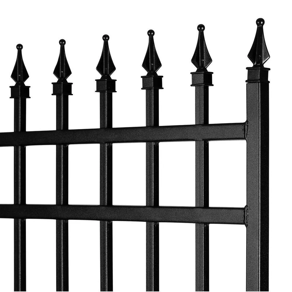 NUVO IRON 2.75 ft. x 5.67 ft. Tiger Eye Profile Black Iron Center Point Fence Gate, photo 6 of 6