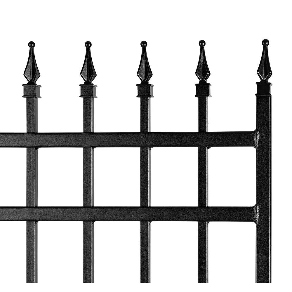 NUVO IRON 2.75 ft. x 5.67 ft. Tiger Eye Profile Black Iron Center Point Fence Gate, photo 4 of 6