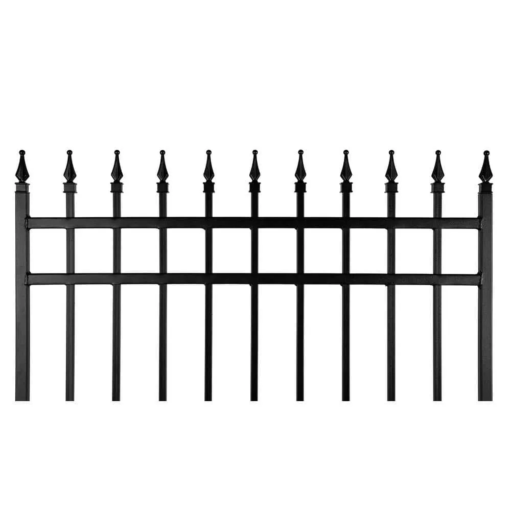 NUVO IRON 3.75 ft. x 5.67 ft. Tiger Eye Profile Black Iron Center Point Fence Gate, photo 3 of 6