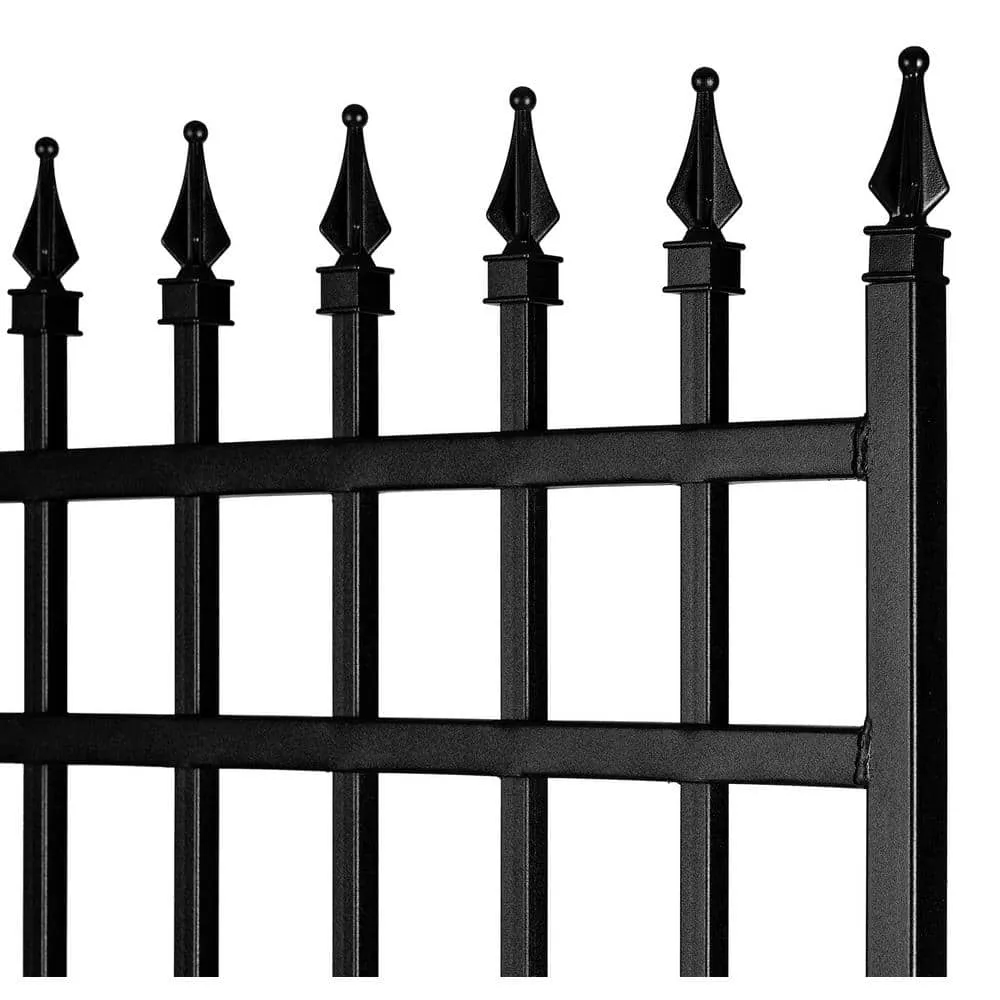 NUVO IRON 3.75 ft. x 5.67 ft. Tiger Eye Profile Black Iron Center Point Fence Gate, photo 6 of 6