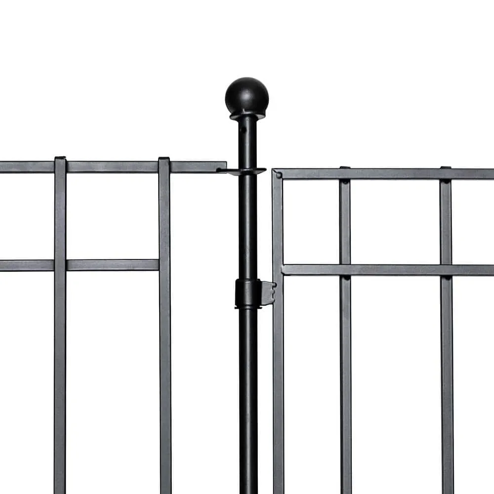 NUVO IRON Quick Fence Series 29 in. W x 34 in. H Black Steel Coral Fence Panel, photo 5 of 8