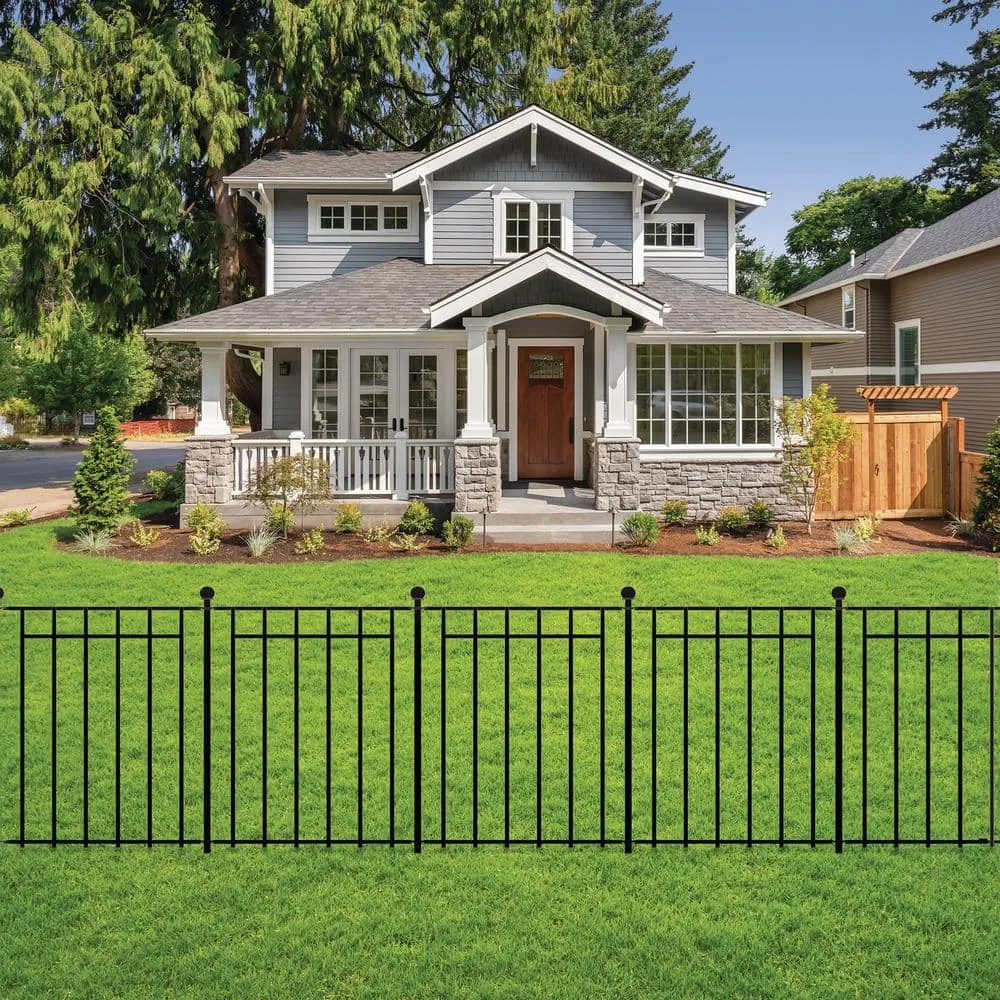 NUVO IRON Quick Fence Series 29 in. W x 34 in. H Black Steel Coral Fence Panel, photo 8 of 8