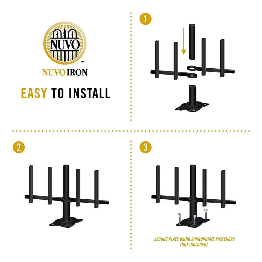 NUVO IRON Quick Fence Series 29 in. W x 34 in. H Black Steel Coral Fence Panel, photo 7 of 8
