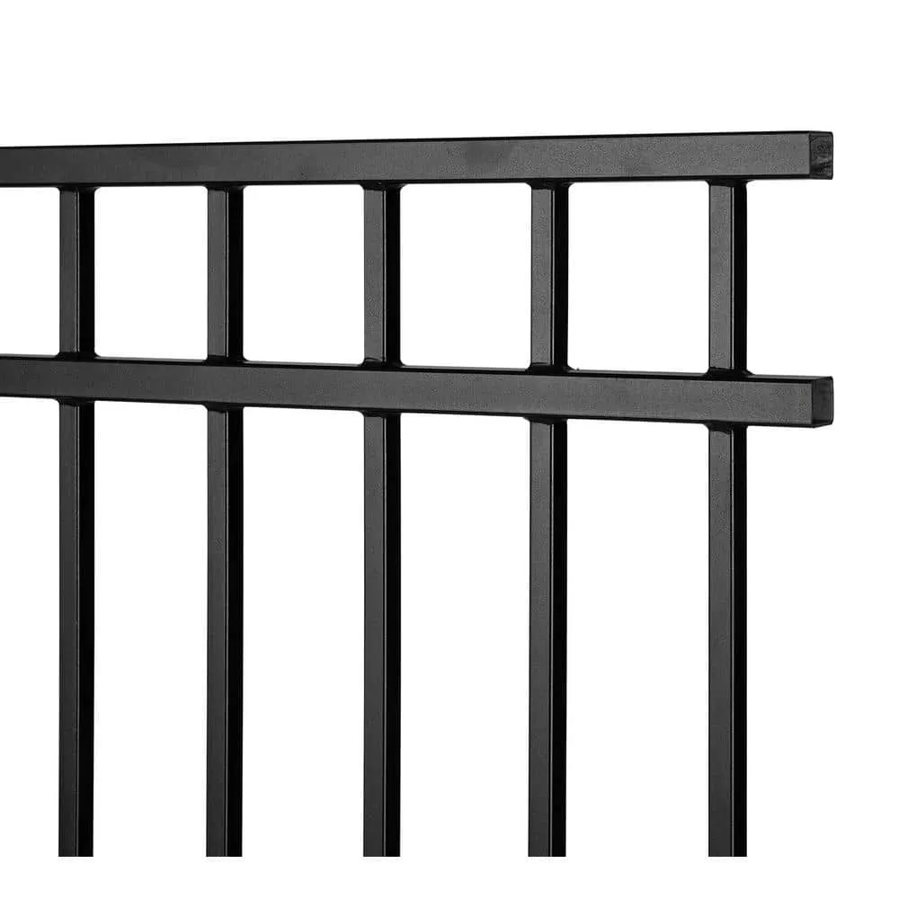 NUVO IRON Legacy Collection 6 ft. x 5 ft. Coral Profile Metal Flat Top Spaced Bar Fence Panel, photo 5 of 7