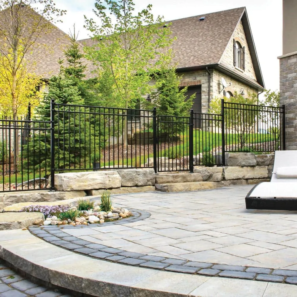 NUVO IRON Legacy Collection 6 ft. x 5 ft. Coral Profile Metal Flat Top Spaced Bar Fence Panel, photo 7 of 7